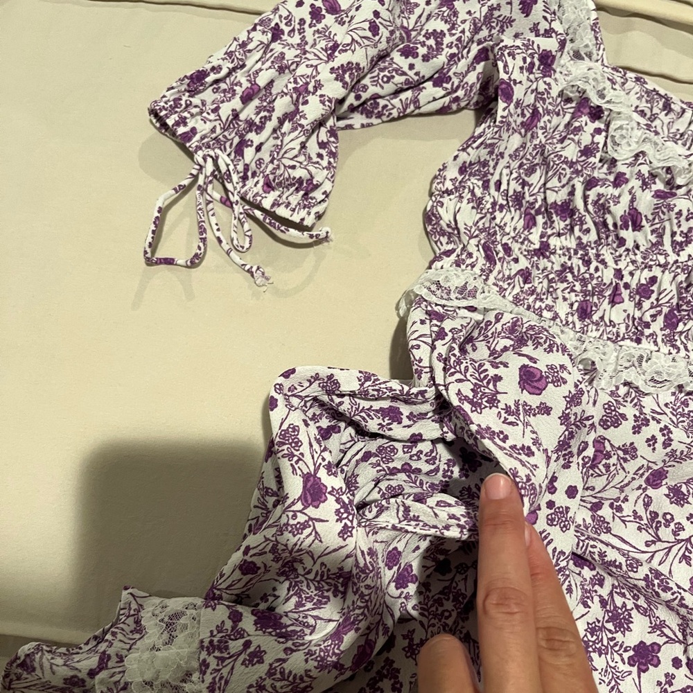 Floral Ruffle Mini Dress - Picture 9 of 10
